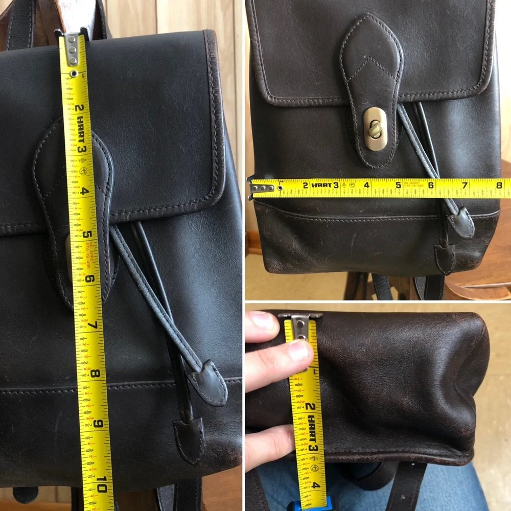 Vintage croft & barrow dark brown genuine leather backpack